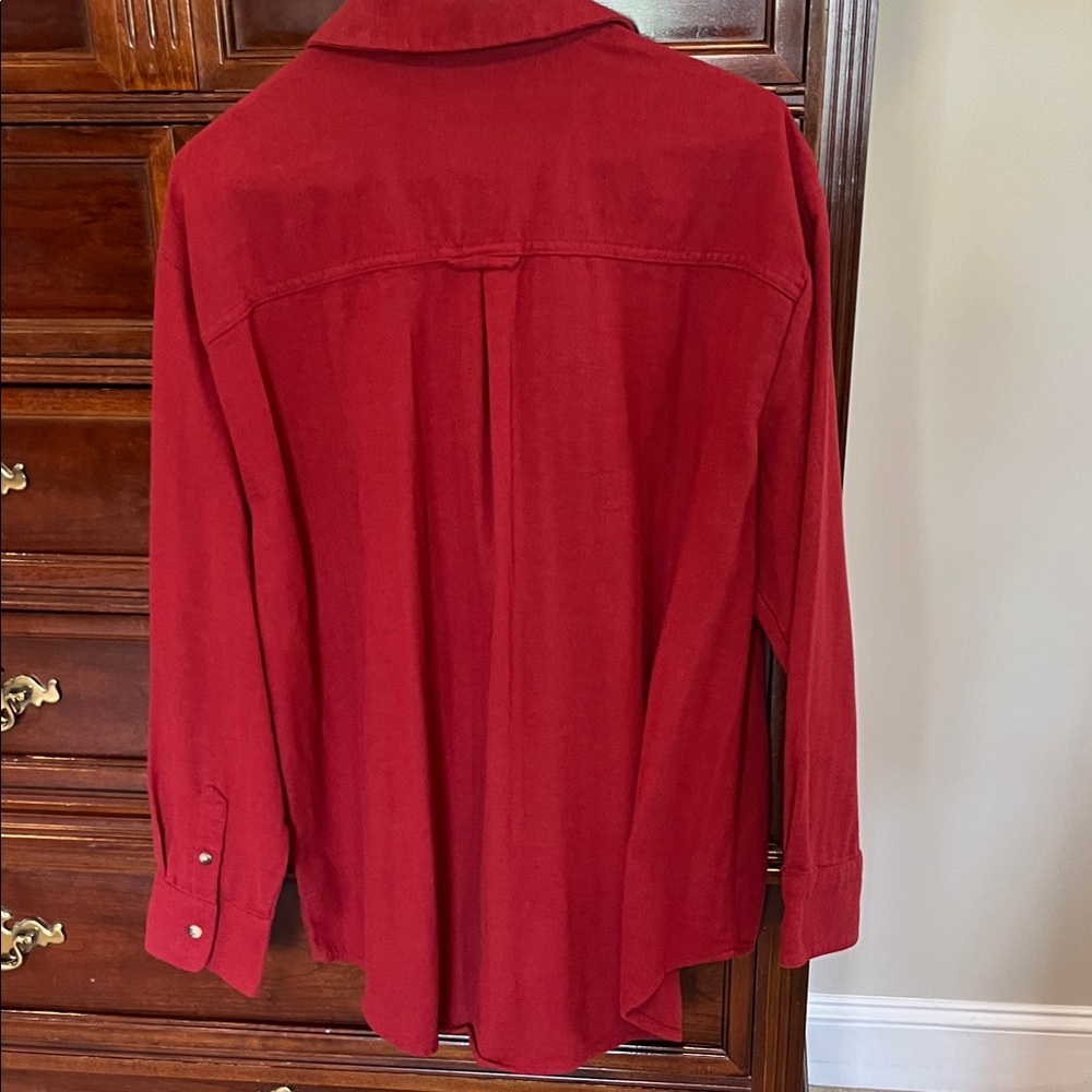 Red Button-Up flannel Shirt - Picture 2 of 4